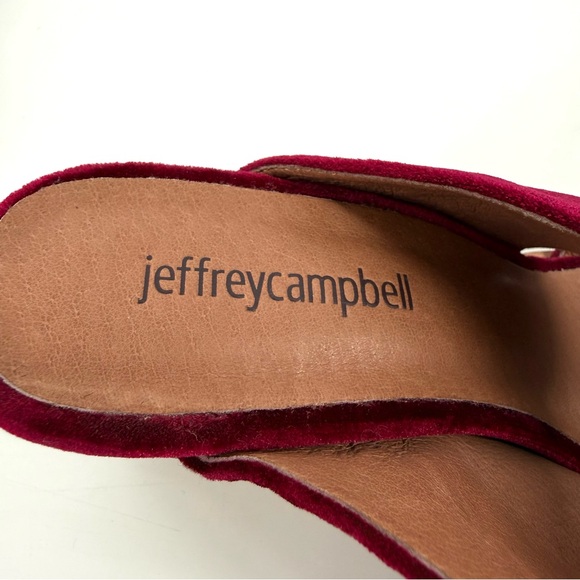 Jeffrey Campbell Cyrus Mule Heels Womens Size 5.5 Red Leather Textile Shoes - Picture 11 of 13